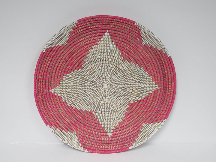 Woven Pink and White Tray