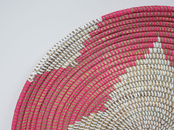 Woven Pink and White Tray