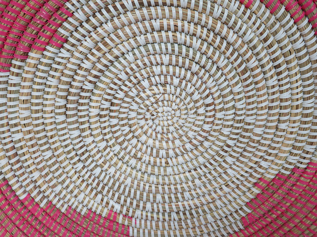 Woven Pink and White Tray