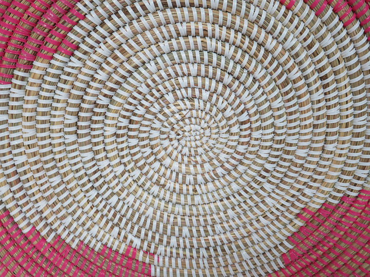 Woven Pink and White Tray