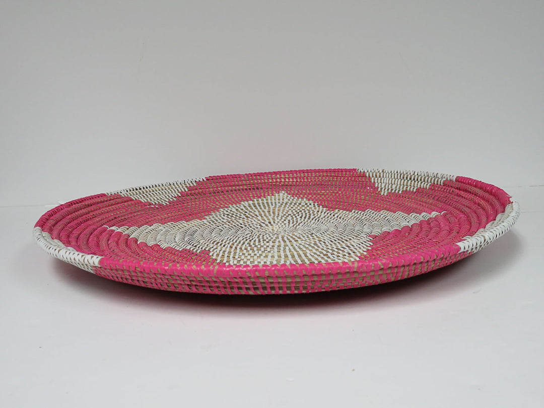 Woven Pink and White Tray