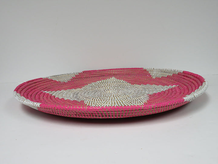 Woven Pink and White Tray
