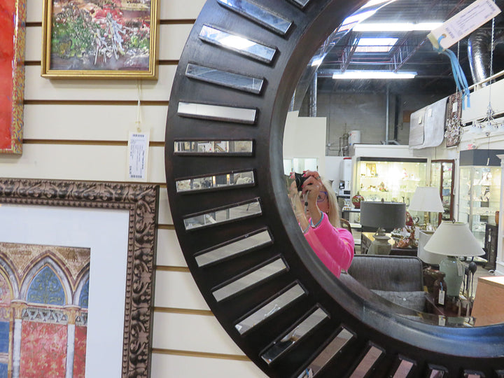 Round Sunburst Beveled Mirror