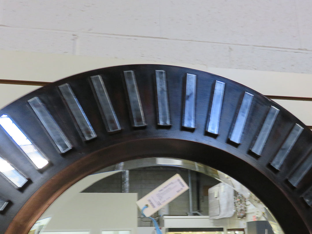 Round Sunburst Beveled Mirror