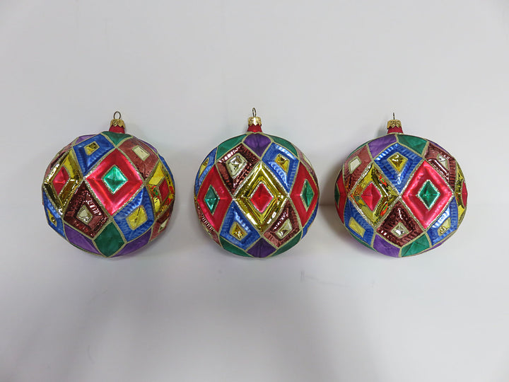 Glass Harlequin Ornaments