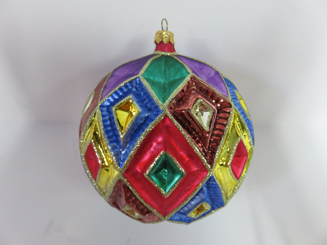 Glass Harlequin Ornaments
