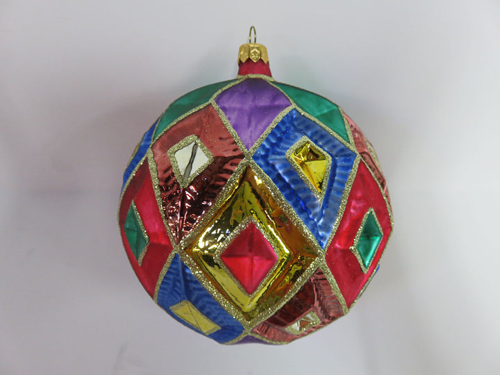 Glass Harlequin Ornaments