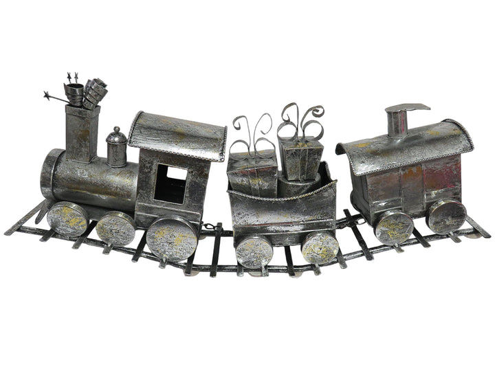 Silver Metal Christmas Train