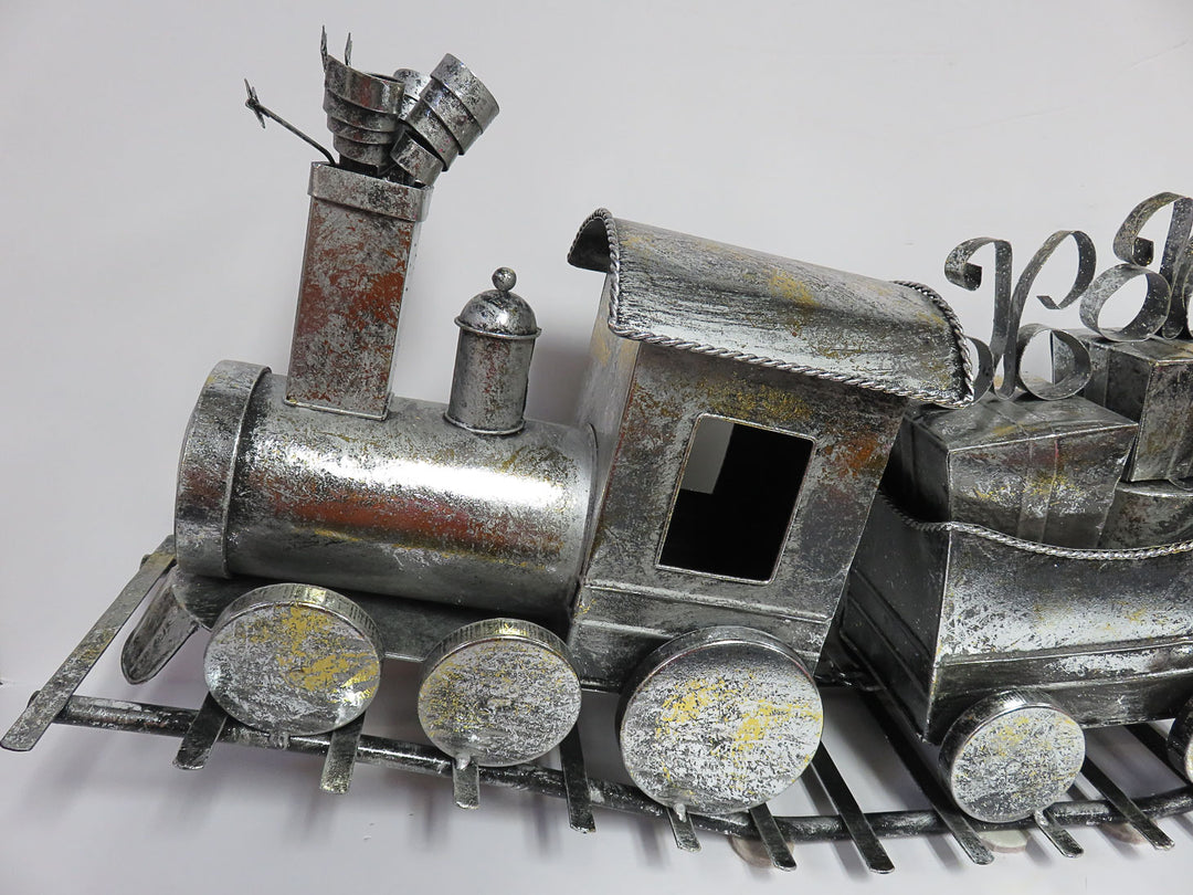 Silver Metal Christmas Train