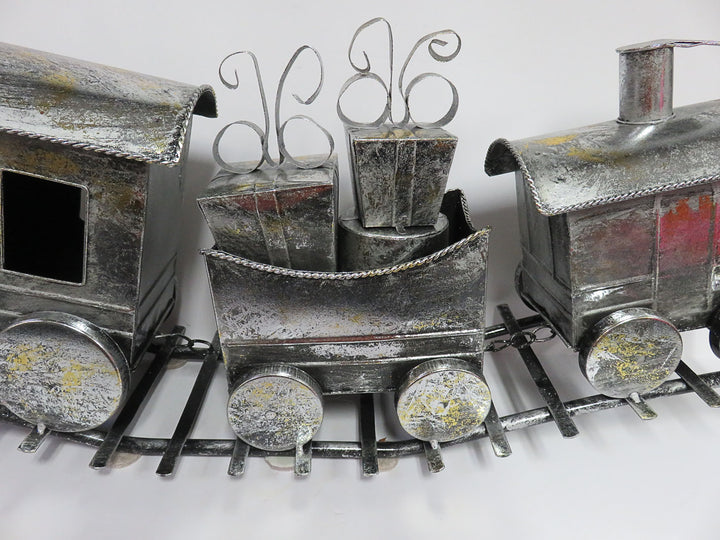 Silver Metal Christmas Train