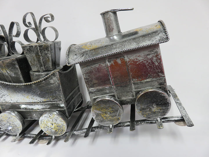 Silver Metal Christmas Train
