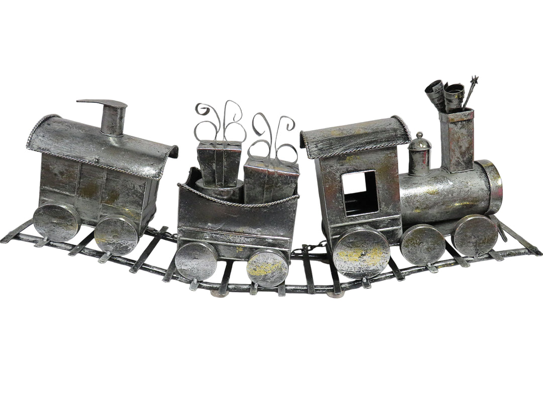 Silver Metal Christmas Train