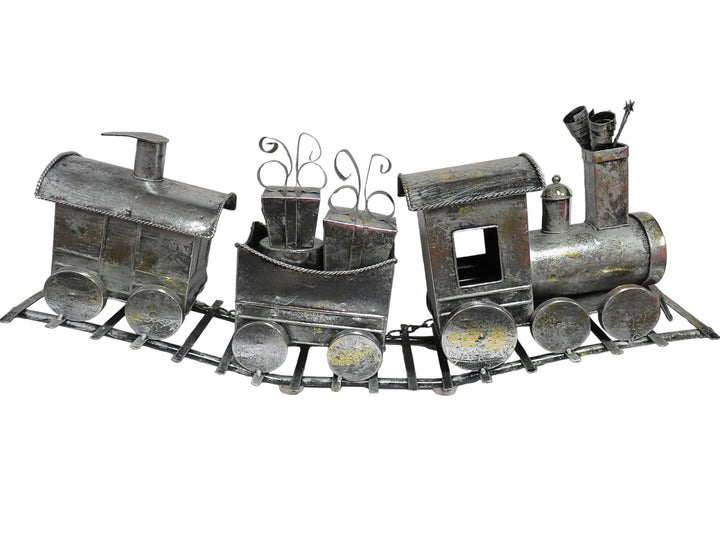 Silver Metal Christmas Train