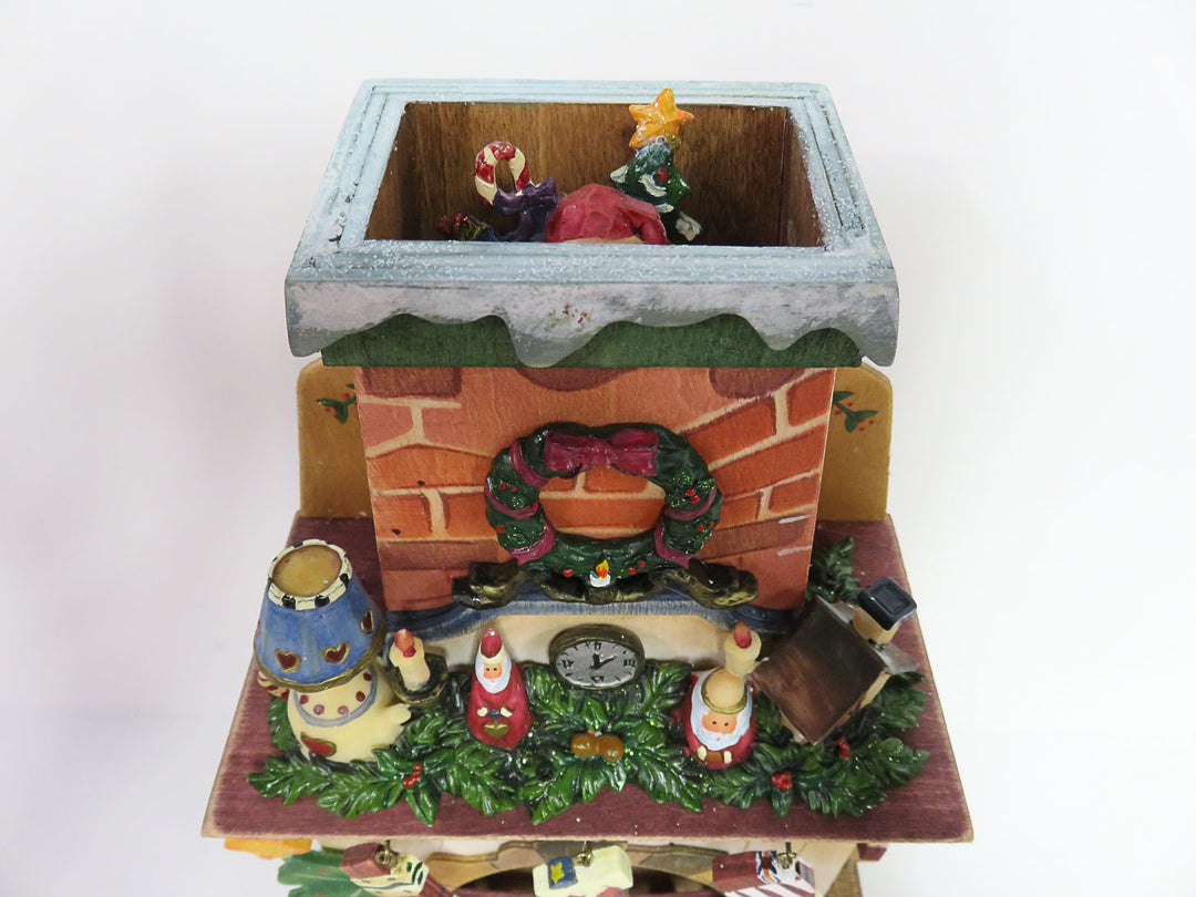 Santa in a Chimney Music Box