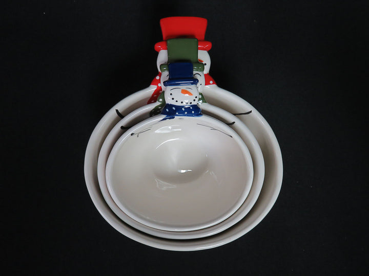 Snowman Nesting Snack Bowls