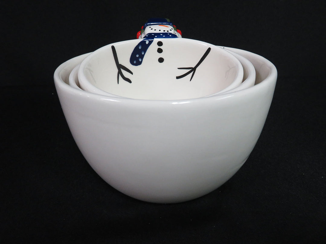 Snowman Nesting Snack Bowls