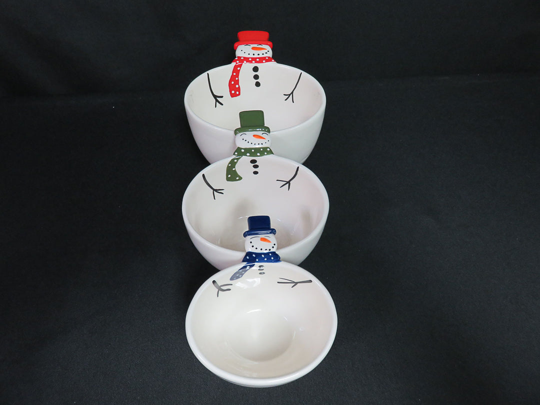 Snowman Nesting Snack Bowls