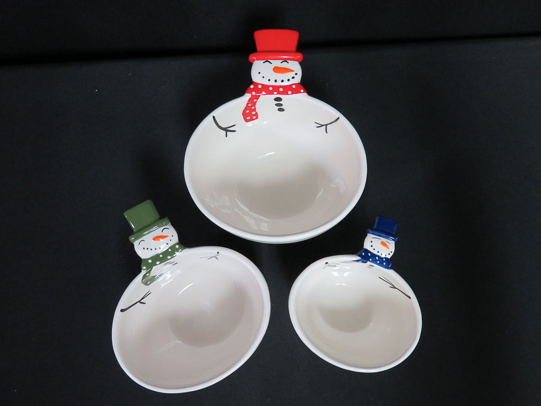 Snowman Nesting Snack Bowls