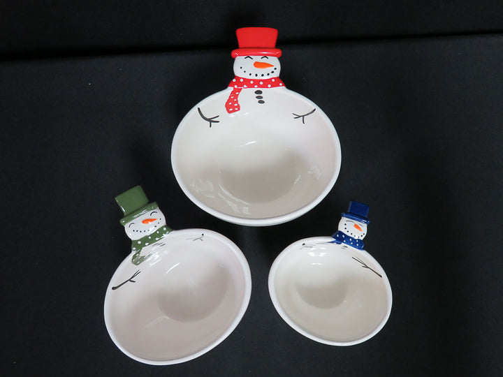 Snowman Nesting Snack Bowls