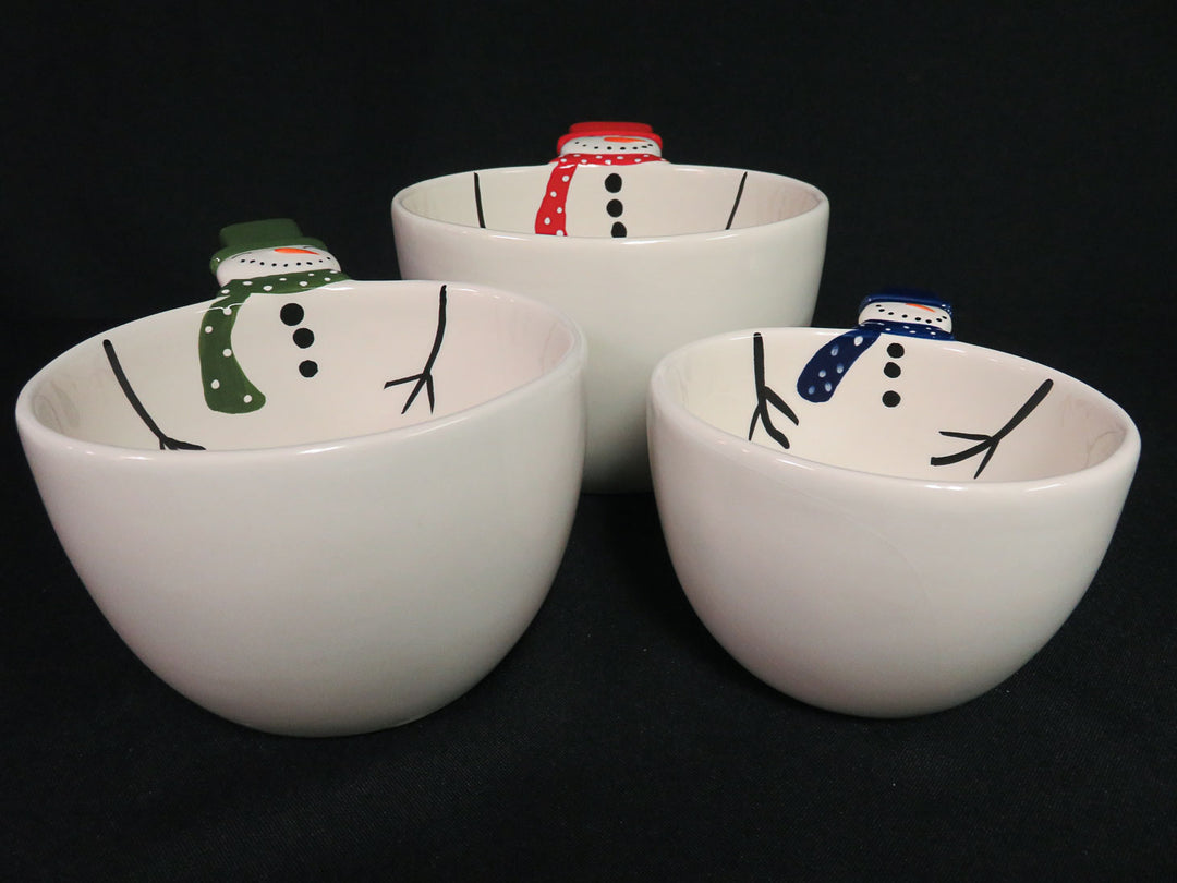 Snowman Nesting Snack Bowls