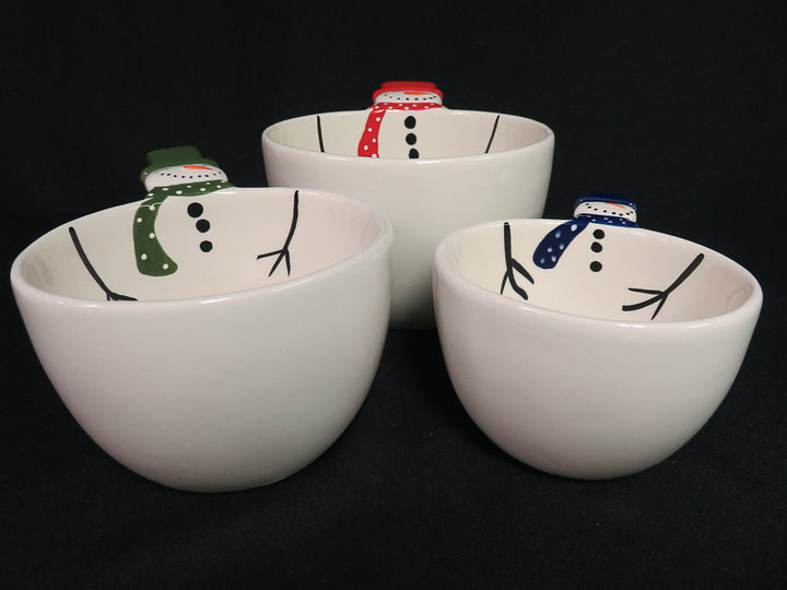 Snowman Nesting Snack Bowls