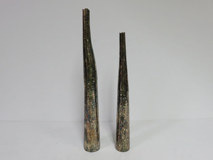 Hammered Metal Vases
