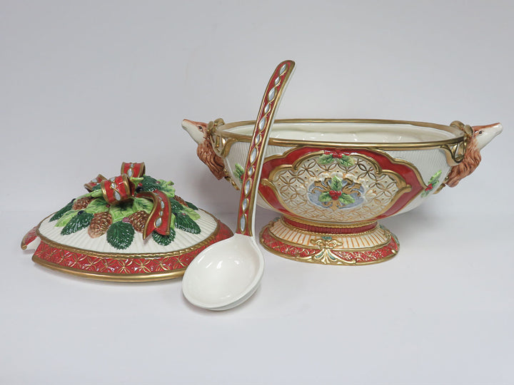 Fitz & Floyd Christmas Soup Tureen