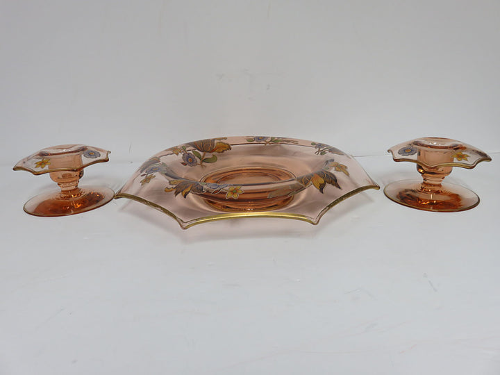 Console Bowl and Candlesticks