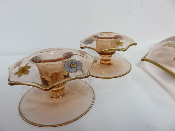 Console Bowl and Candlesticks