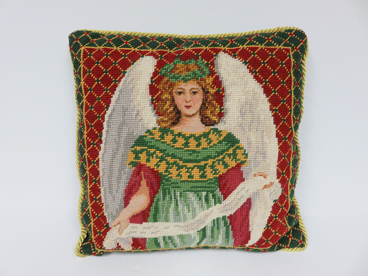 Vintage Angel Needlepoint Pillow