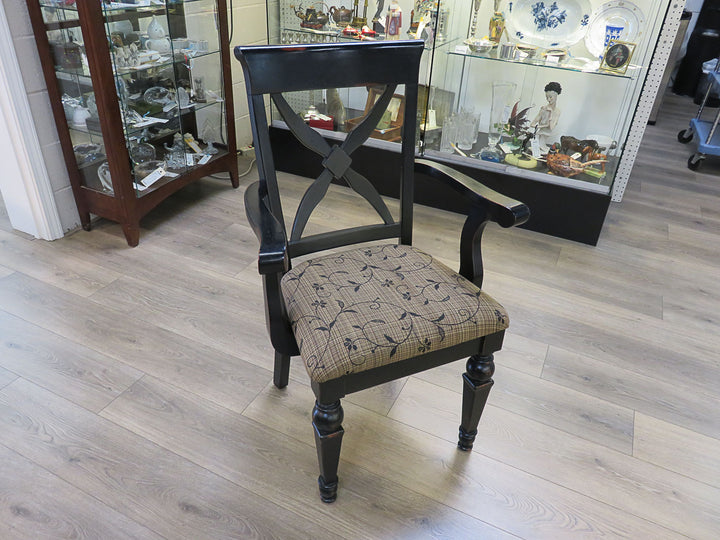 Distressed Black Arm Chair