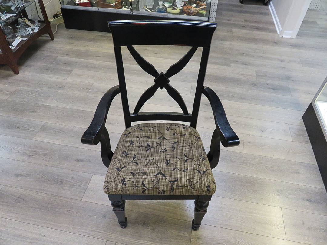 Distressed Black Arm Chair