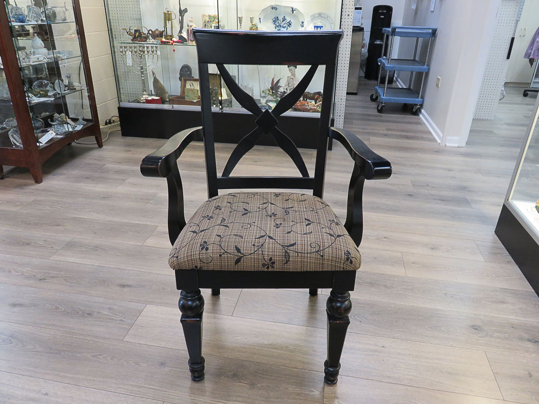 Distressed Black Arm Chair