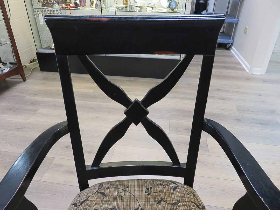 Distressed Black Arm Chair