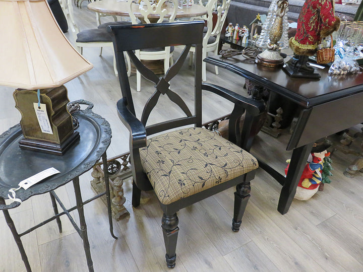 Distressed Black Arm Chair