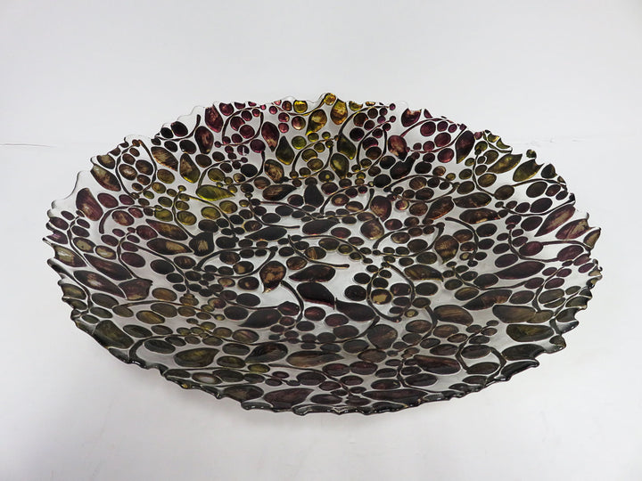 Embossed Glass Centerpiece Bowl