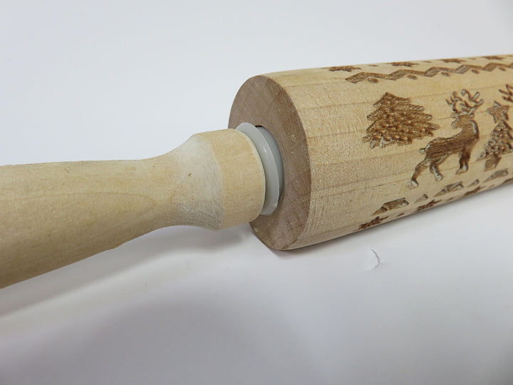 Christmas Wooden Rolling Pin