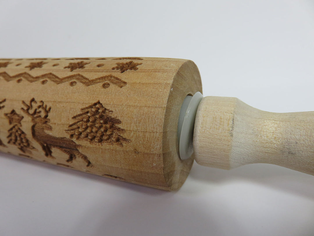 Christmas Wooden Rolling Pin
