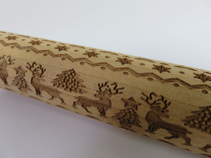 Christmas Wooden Rolling Pin