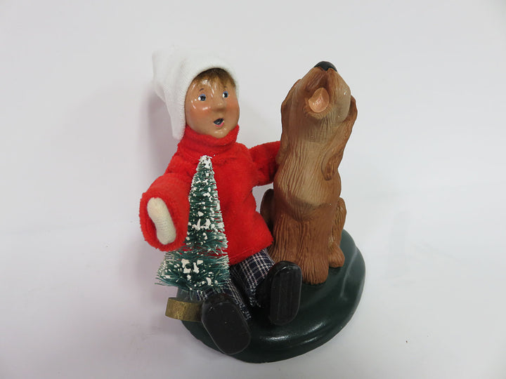 Byers Choice Boy with Dog