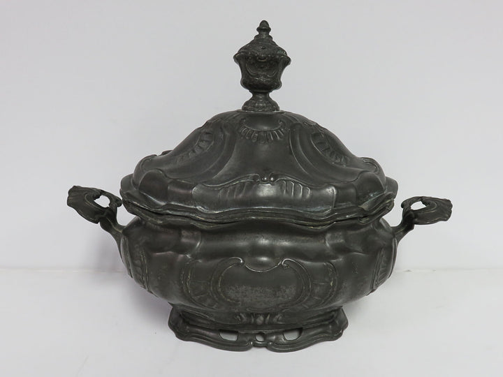 German Antique Pewter Tureen