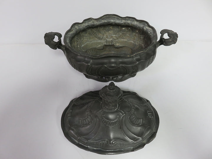 German Antique Pewter Tureen