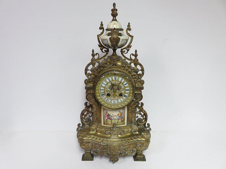 Antique Brass Mantle Clock