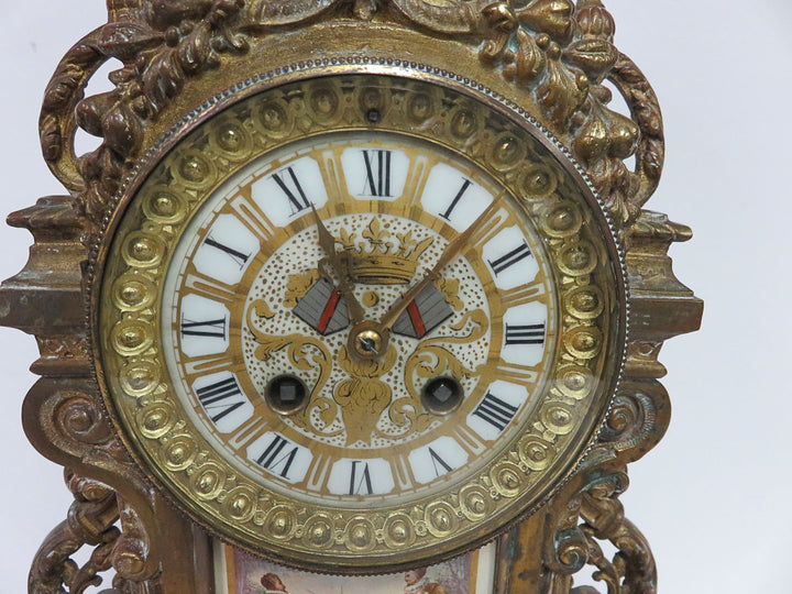 Antique Brass Mantle Clock