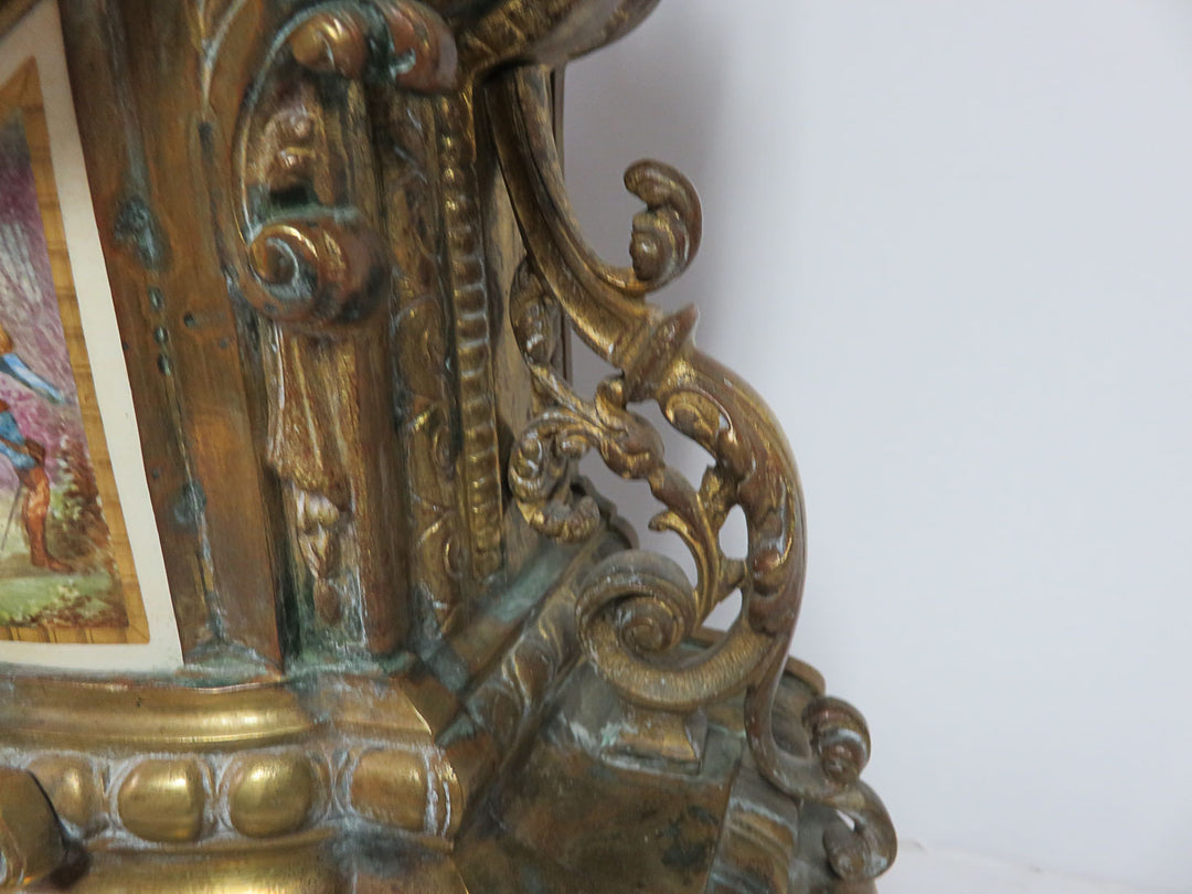 Antique Brass Mantle Clock