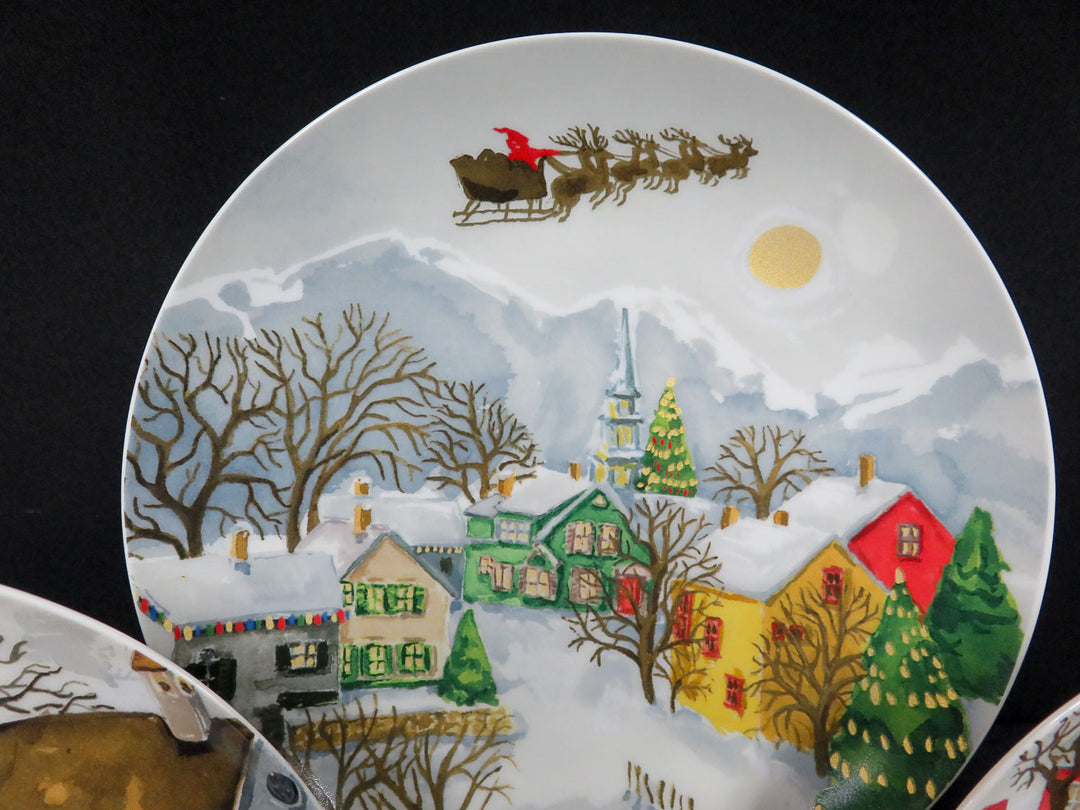 Pottery Barn Winter Village Plates