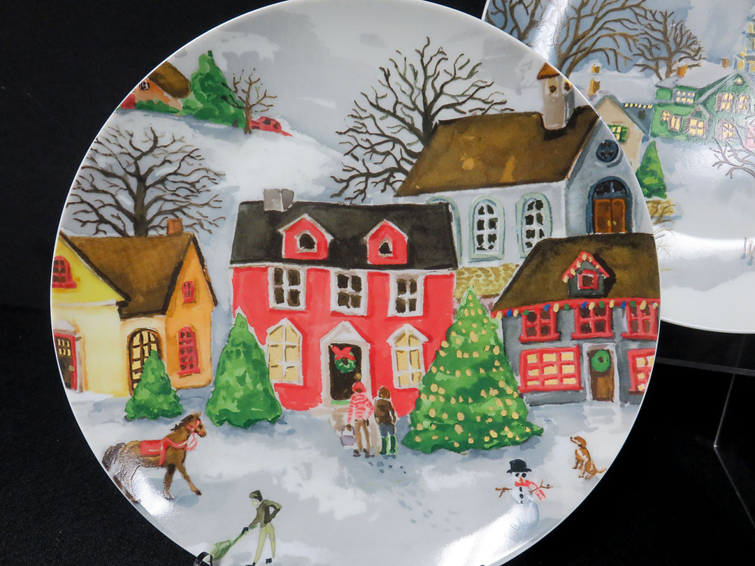 Pottery Barn Winter Village Plates