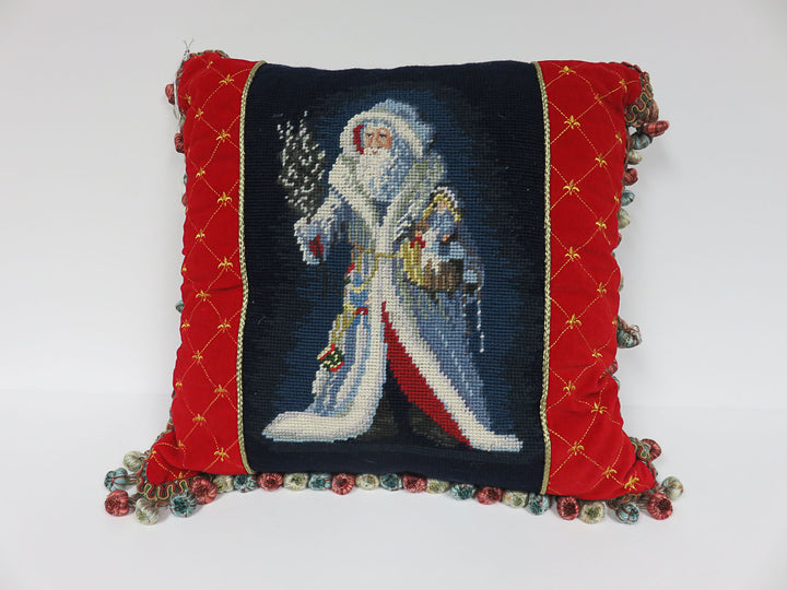Father Christmas Needlepoint Pillow