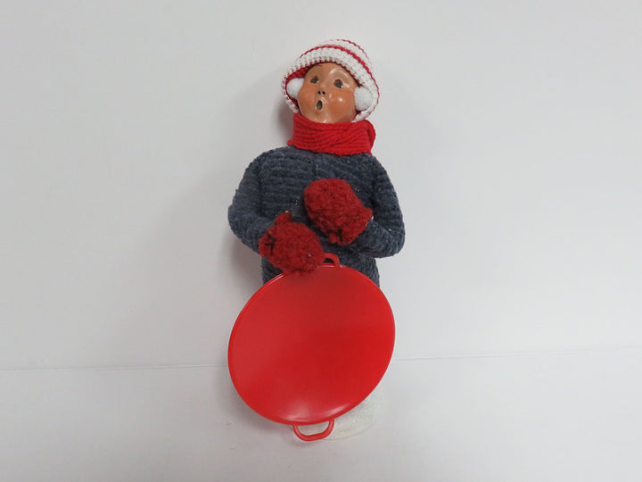 Byers Choice Boy with Red Saucer