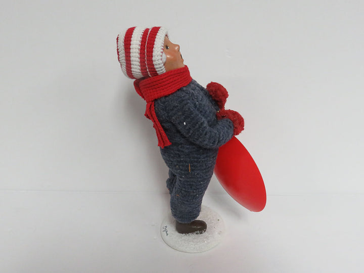 Byers Choice Boy with Red Saucer